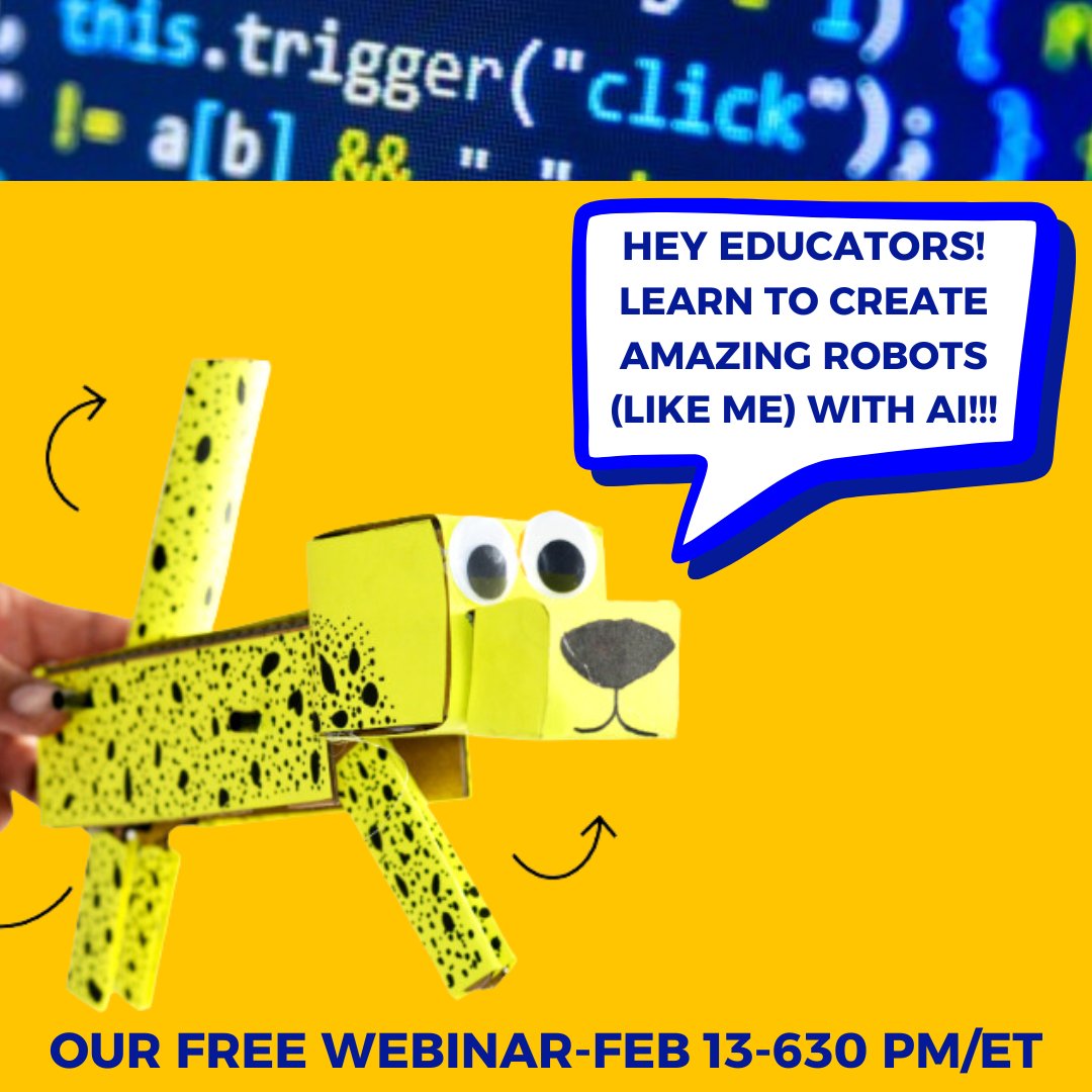 steamlabs (@steam_labs) on Twitter photo #AndyForest hosts a WEBINAR exploring our NEW BOOK #MakeAIRobots!!! You will LEARN to use the #MicroBit with FOUND materials in your classroom AND receive A FREE COPY OF THE BOOK!! Big thanks to our friends @TakingITGlobal and <a href="/CanCodeToLearn/">CanCodeToLearn</a>!!! REGISTERā”ļø
airtable.com/appeKN9RRqMxbk⦠#AndyForest hosts a WEBINAR exploring our NEW BOOK #MakeAIRobots!!! You will LEARN to use the #MicroBit with FOUND materials in your classroom AND receive A FREE COPY OF THE BOOK!! Big thanks to our friends @TakingITGlobal and <a href="/CanCodeToLearn/">CanCodeToLearn</a>!!! REGISTERā”ļø
airtable.com/appeKN9RRqMxbkā¦