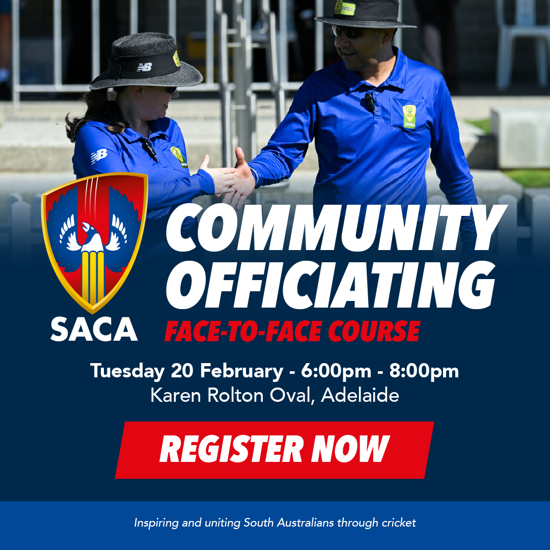 Our latest Community Officiating Course is coming up soon! Make sure you register your attendance by emailing 📩umpiring@saca.com.au so you can learn more about the game!