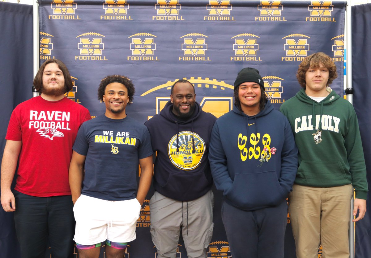 STORY: Millikan Football added 4 more players to its 2024 signing class on Wednesday, as Matt Robinson, Mason Scott, Alex Romero and Ryder McGuire made their college choices official. the562.org/2024/02/07/foo…