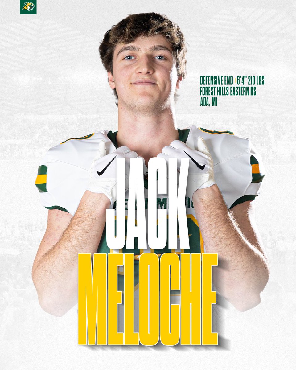 NMU_Football's tweet photo. Introducing the Newest Wildcat 😼

Help us welcome DE Jake Meloche to the team from Ada, MI  ✍️ @JackMeloche3 

#UPGritty | #SpiritoftheWild https://t.co/3dBT1IqWyL
