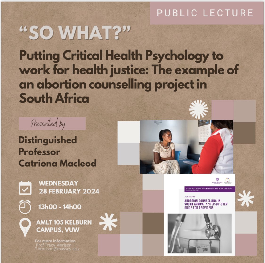 MU health psych (@healthpsych_nz) on Twitter photo We’re thrilled to announce this upcoming public lecture by Catriona Macleod being co-hosted by <a href="/MasseyUni/">Massey University</a>, with Victoria University of Wellington. @masseycollege We’re thrilled to announce this upcoming public lecture by Catriona Macleod being co-hosted by <a href="/MasseyUni/">Massey University</a>, with Victoria University of Wellington. @masseycollege