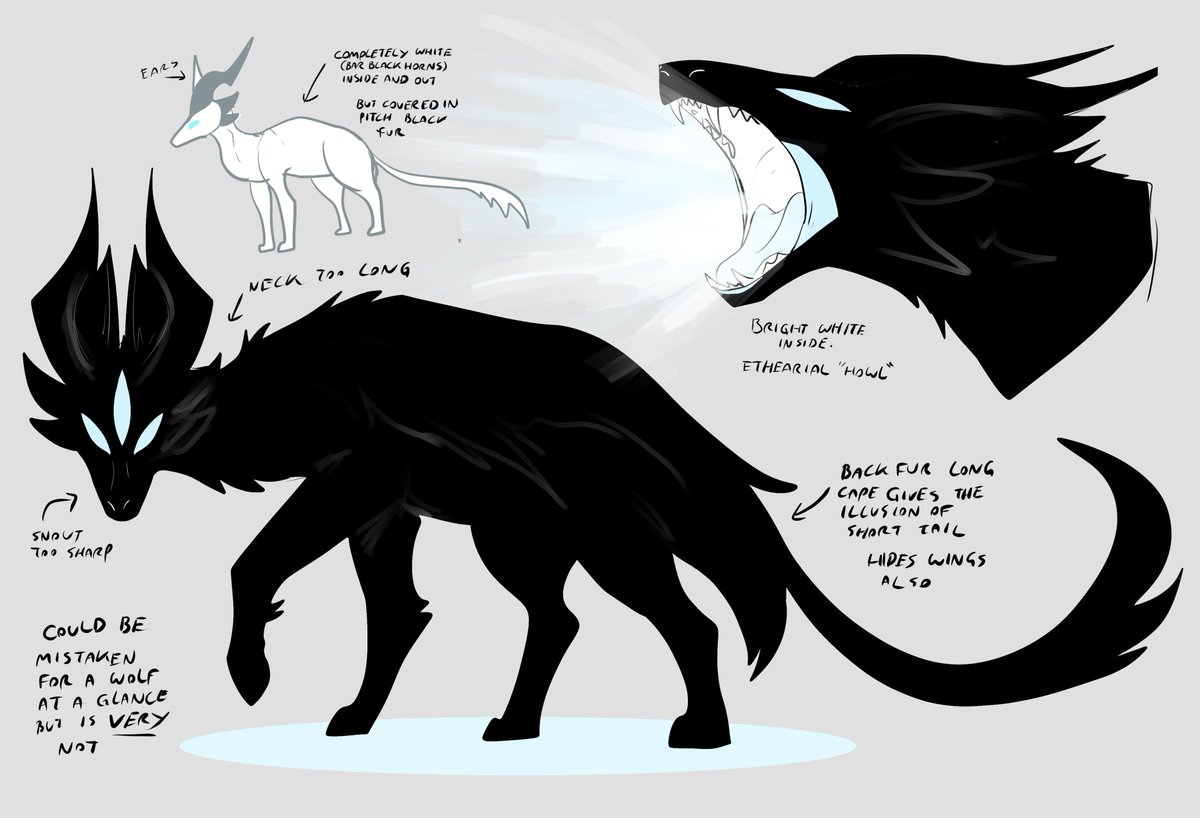 ive been brainstorming Lucifer's beast form for so long and it FINALLY came to me. 