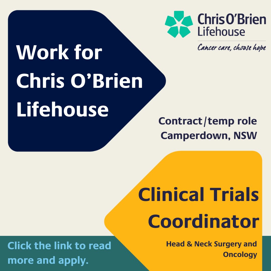 Come and join the team! We are looking for a Clinical Trials Coordinator who will work with the Head and Neck MDT team at @COBLH to coordinate all aspect of investigator-initiated head and neck clinical trials. Click here to find out more: seek.com.au/job/73522063