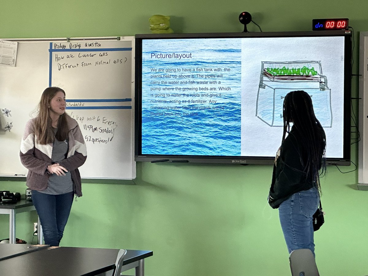 AP Environmental Science students presented their case for the best sustainable aquaponics design.  Our future definitely looks bright!!  #gocavsgo #proudtocallmyhomecc <a href="/LevinBiology/">Nik Levin</a>