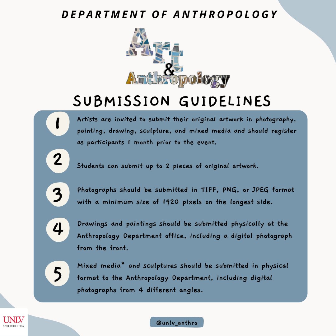 UNLVanthro's tweet photo. Brushing up on the guidelines for our art exhibit! 🎨✨ Follow the strokes of creativity with our rules and unleash your artistic magic. 
#unlv #unlvanthro #anthropology #artexbihit https://t.co/RytwGTJnnd