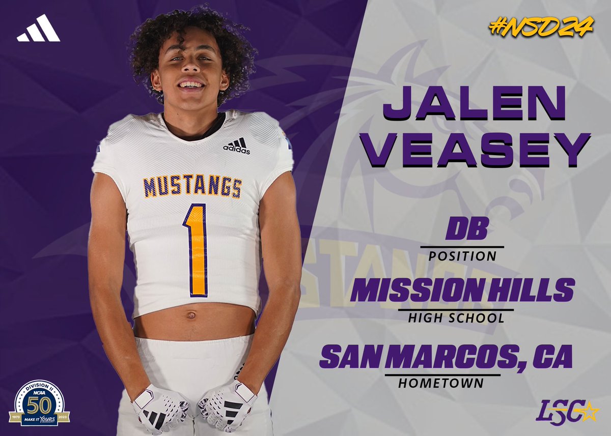WNMU Mustang Football (@wnmufootball) on Twitter photo Welcome to Silver City <a href="/jalen_veasey/">Jalen Veasey</a>
🐎 | Jalen Veasey
🏈 | Defensive Back
🟣 | Mission Hills High School
🟡 | San Marcos, CA Welcome to Silver City <a href="/jalen_veasey/">Jalen Veasey</a>
🐎 | Jalen Veasey
🏈 | Defensive Back
🟣 | Mission Hills High School
🟡 | San Marcos, CA