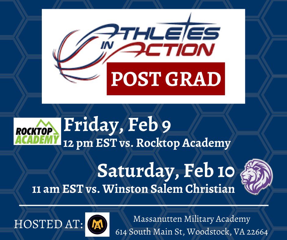 aiaprepmbb's tweet photo. Next up, at Massanutten Military Academy event this weekend.
Coaches & @aia_basketball friends in Virginia, West Virginia, DC area, weβd love to see you there!!!
#RunInSuchAWay π #Ao1βπΌ
#VictoryBeyondCompetition https://t.co/YFAdhmqNi0