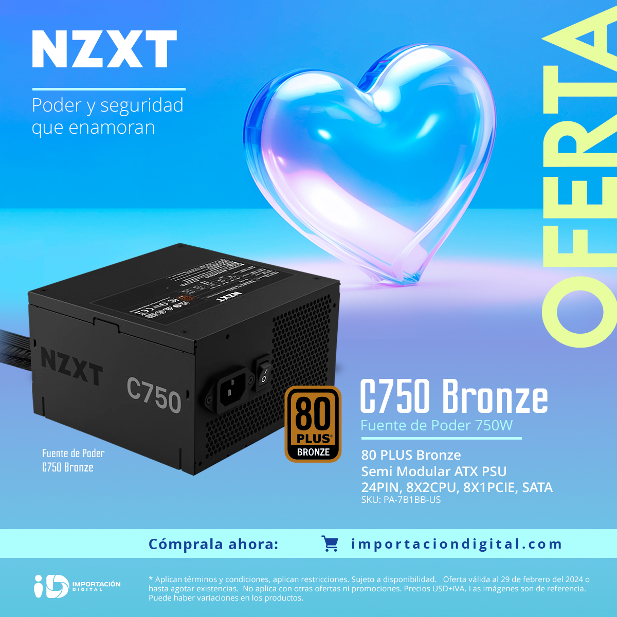 ImportacionDM's tweet photo. Dale el amor que necesita tu PC Gamer con las Fuentes de Poder C650 Bronze y C750 Bronze de @nzxt 🥰🥰

Encuéntralas en OFERTA en https://t.co/cEbXYV9qh1💟

#importaciondigital #sanvalentin #cdmx #romanorte #pcgaming #negociodigital #NZXT #80PlusBronce #FuentedePoder #PSU #gaming https://t.co/oVmxlge3Ak