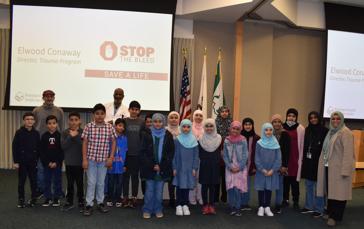 We enjoyed hosting RISE Academy's 4th graders with a peek into health care! They learned about #StoptheBleed skills & becoming #StrokeHeroes. TY to Dr. Syed, Dr. Lu, Elwood Conaway, Dr. Imam, & Maria Nunes for guiding our future caregivers. #WHcommunity #WHcares