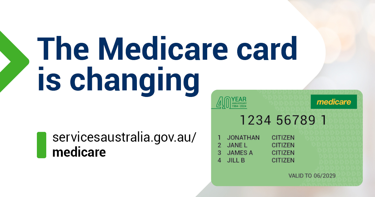 #HappyBirthdayMedicare 🎂

To help celebrate #Medicare turning 40, Services Australia is issuing a commemorative Medicare card.

If you need to get a new or replacement card in 2024, it’ll be a 40-year anniversary card. 🎉

You can learn more at 💻 servicesaustralia.gov.au/medicarecard