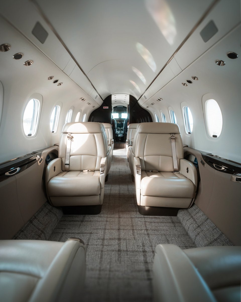 Each aircraft interior is crafted with high-end materials and designed with your comfort in mind. #OnlyNetJets offers this level of luxury.