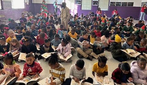 Thanks to Common Ground, a non-profit organization in Shreveport, LA, students at Atkins Elementary School received books published by Just Us Books. We love it!