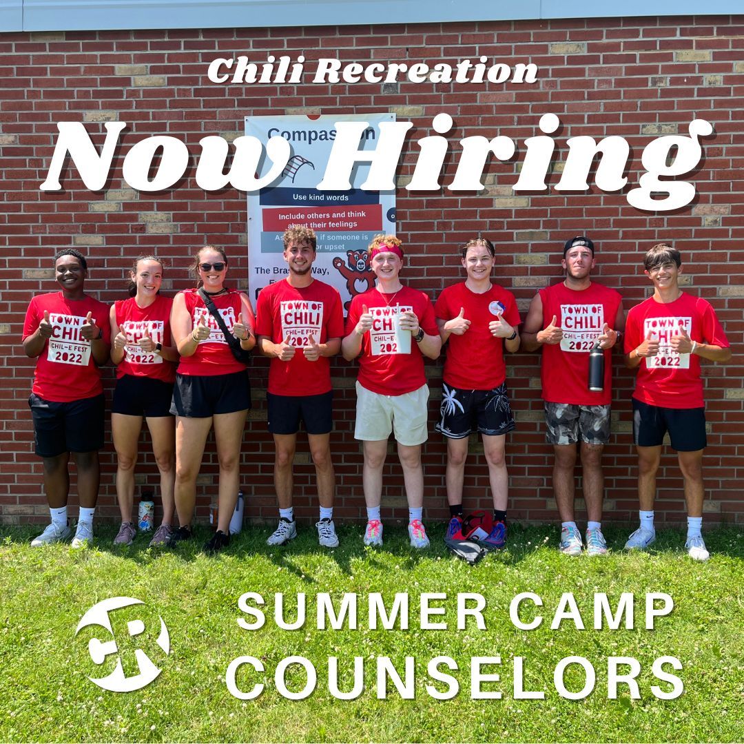 ChiliRecreation's tweet photo. Email recreation@townofchili.org if you are interested in applying to be a Summer Camp Counselor! Must be 16 years old. #chilirec https://t.co/UwT6W5EfTX