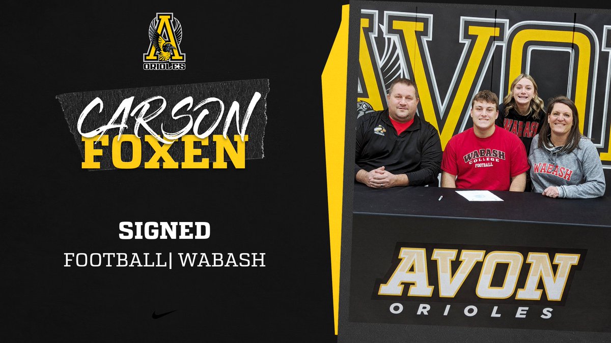 Congratulations Carson Foxen for signing to continue his academic and football career at Wabash College.