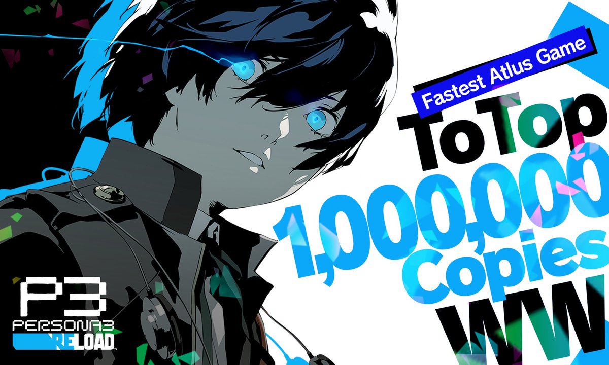 Persona 3 Reload has sold 1 million copies worldwide in its first week, making it the fastest selling Atlus game