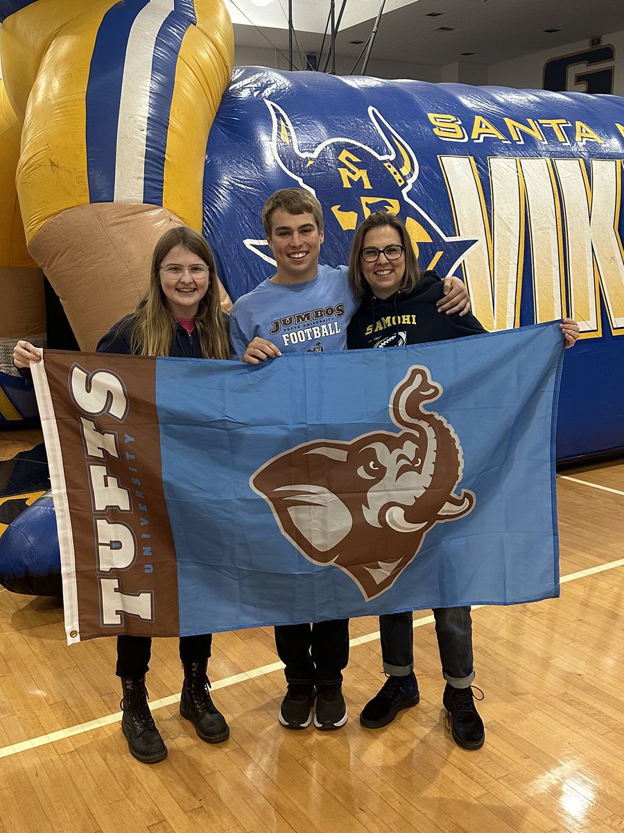 CadenMcCallum5's tweet photo. COMMITTED!!! I am honored to announce that I will be continuing my academic and athletic career at Tufts University.

@FootballTufts @CoachCivs @Coach_JoeMcD @TuftsJumbos @SAMOFOOTBALL23 https://t.co/1u5X05gIPb