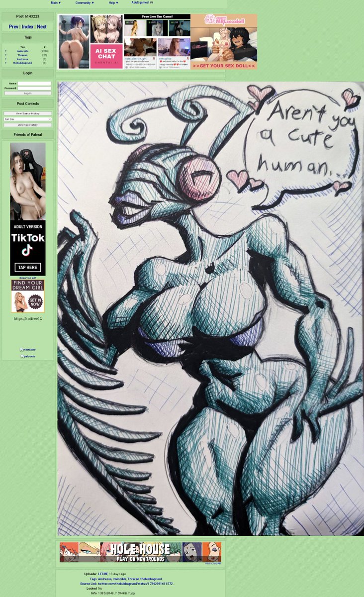 At long last, I've been reposted to r34 and a pen sketch of all things! At long last, I've been reposted to r34 and a pen sketch of all things!