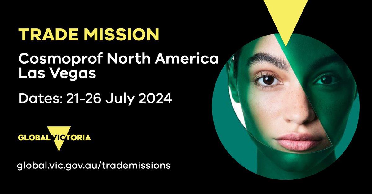 Kickstart your beauty & wellness journey into the dynamic & evolving US market with the help of our well-connected team at Global Victoria. Join our inaugural trade mission to Cosmoprof North America, Las Vegas. Explore more 🇺🇸 go.vic.gov.au/4958ZXT #BWPC #BeautyWellness