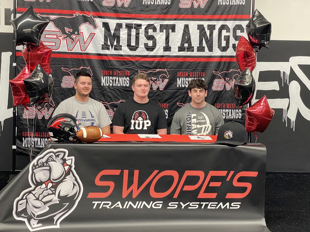 South Western Mustangs Football (@mustangs_swfb) on Twitter photo Congratulations to our Mustangs who are going on to play college football! <a href="/ColtonBeck215/">Colton Beck</a>- <a href="/ShipFootball/">Shippensburg Football</a> <a href="/AydenWysockiSW/">AydenWysockiSW</a>- <a href="/IUPfootball/">IUP Football</a>
<a href="/jeremy_carter71/">Jeremy Carter</a>-<a href="/LVCFootball/">LVC Football</a> Congratulations to our Mustangs who are going on to play college football! <a href="/ColtonBeck215/">Colton Beck</a>- <a href="/ShipFootball/">Shippensburg Football</a> <a href="/AydenWysockiSW/">AydenWysockiSW</a>- <a href="/IUPfootball/">IUP Football</a>
<a href="/jeremy_carter71/">Jeremy Carter</a>-<a href="/LVCFootball/">LVC Football</a> 