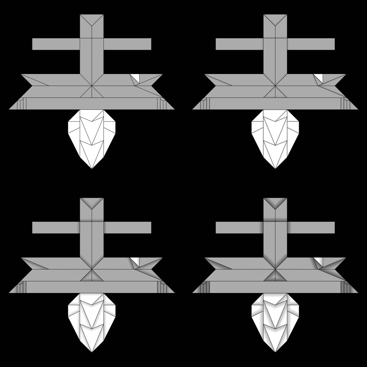 Ant by <a href="/bodo_ori/">Bodo</a> from the Flat-Folder instagram dataset.
.
Images show four of seven new "Shadows" shading levels now available in Flat-Folder.
.
#flatfolder #origami