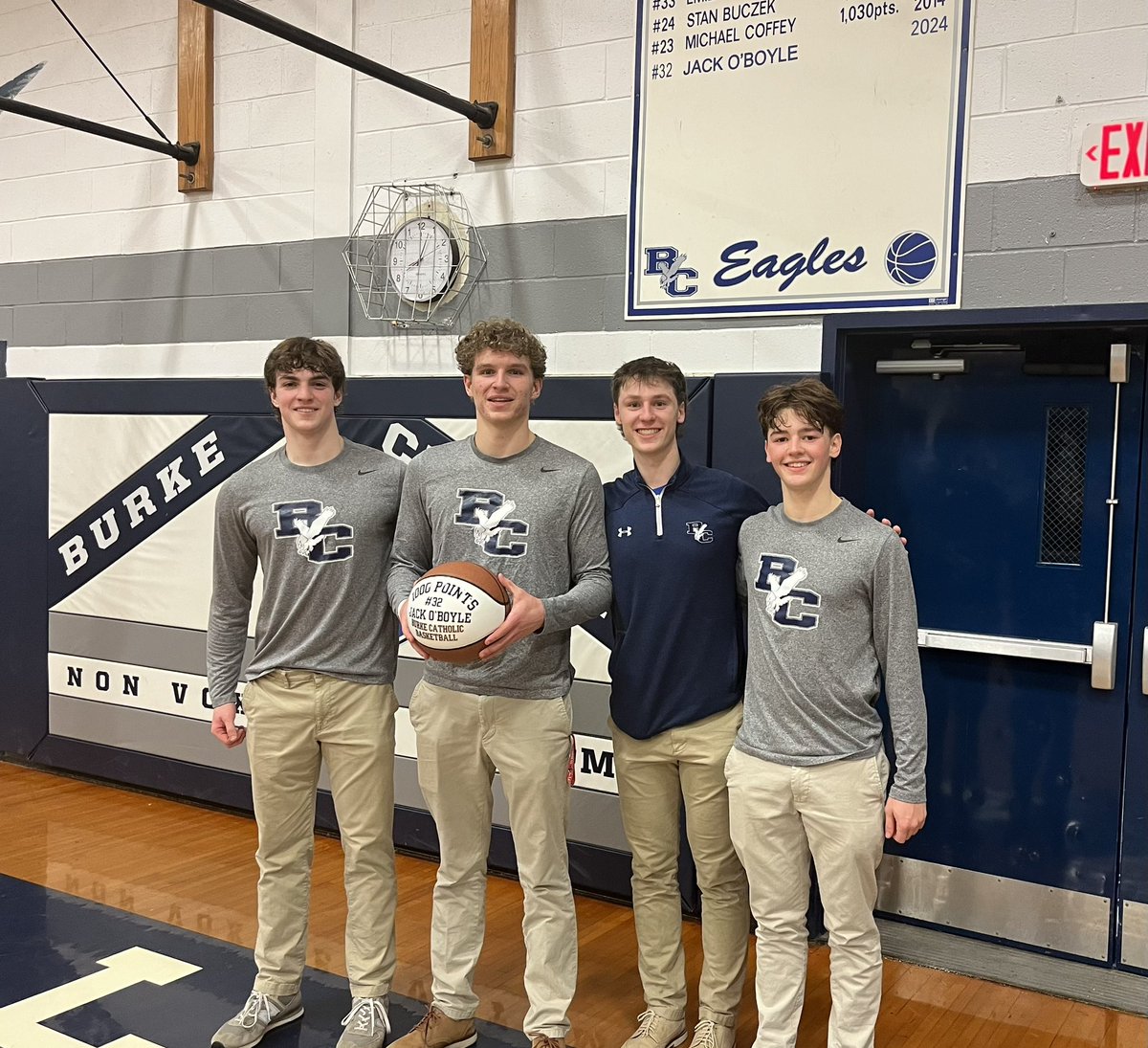 BC Senior Jack O’Boyle scores his 1000th point in a big Eagles win over Tri-Valley! 🙏🦅✝️🏀 Non Vox Sed Votum