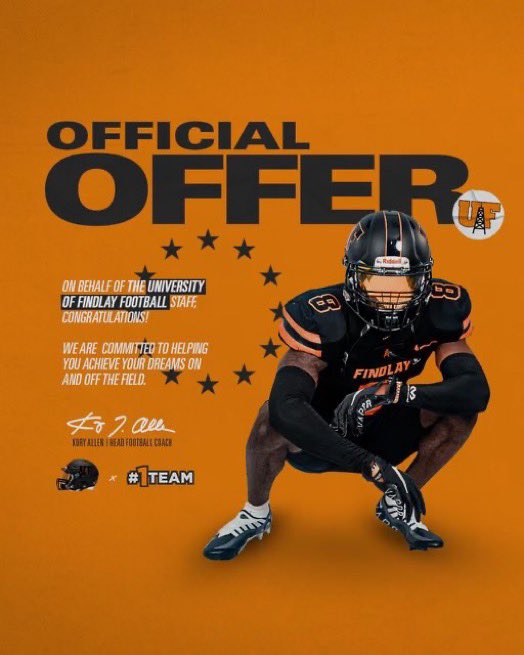 #AGTG After a great call and conversation with @KoryAllen, I am blessed to receive an offer from The University of Findlay @stefadams87 @FootballFindlay @FindlayOilers @oiler97 @matt_iliff @DaleRodick