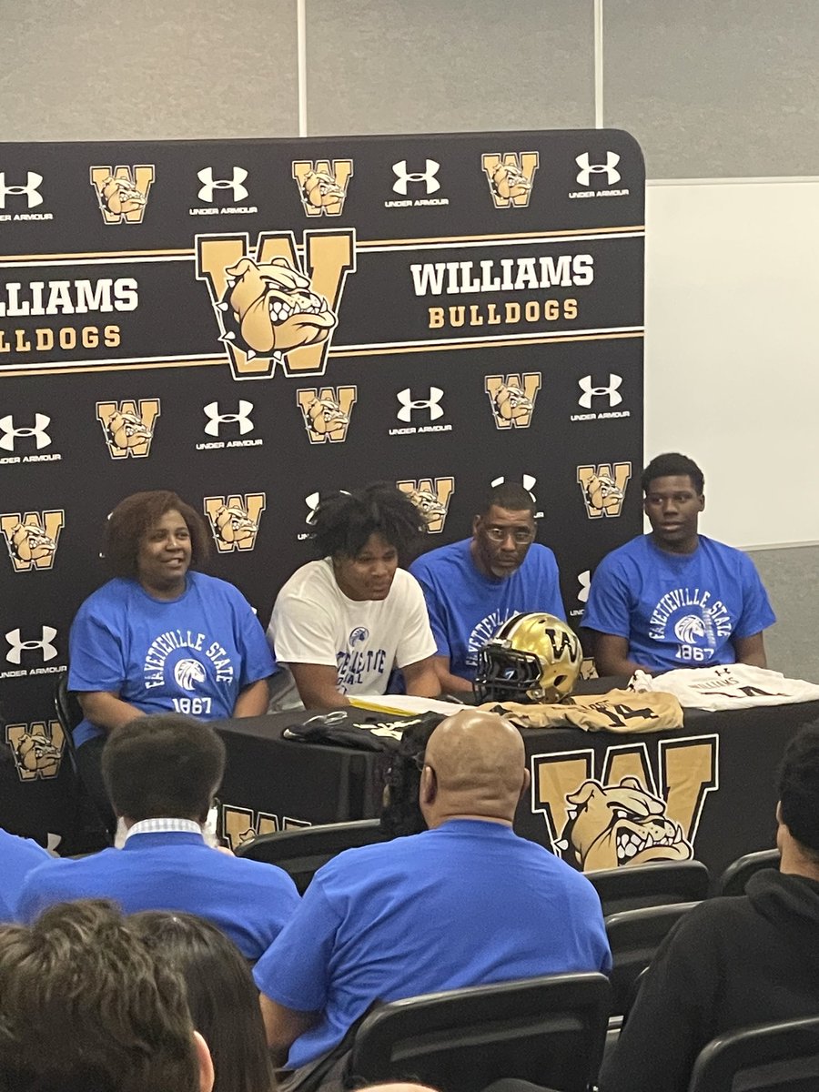 Great day at <a href="/WMWHS/">Walter M Williams</a> celebrating the NLI signing of Milton Turner as he continues his playing career at Fayetteville State University! <a href="/Fsubroncos_fb/">Fayetteville State Football</a> is getting a fantastic player and strong student! <a href="/TeamTurner34/">Milton Turner</a> <a href="/BoosterWilliams/">WilliamsAthleticBoosterClub</a> <a href="/dawgs_bite/">WWHS Student Section</a> <a href="/WHSDawgstrong/">WHS Strength and Performance</a> @DawAthletics