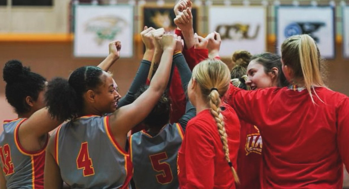 Happy National Girls and Women in Sports Day! Today and every day we celebrate these inspirational, dedicated, hard working &amp; driven women that represent UMSL Women’s Basketball♥️💛🔱🙌. #tritonpride