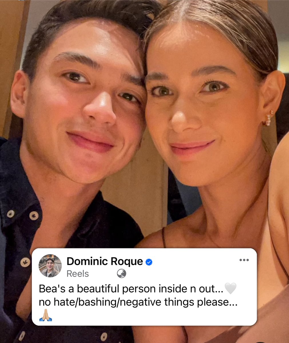 ‘BEA’S A BEAUTIFUL PERSON… NO BASHING PLEASE’

LOOK: Dominic Roque, nagpahayag na ng saloobin matapos ang pagbahagi ni Boy Abunda ukol sa estado ng relasyon nila ni Bea Alonzo.

📷 Dominic Roque/Facebook