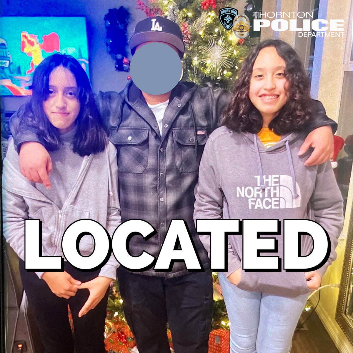 ThorntonPolice's tweet photo. Great news, the girls have been located. Thank you for your help! https://t.co/nwGD8L9B2m