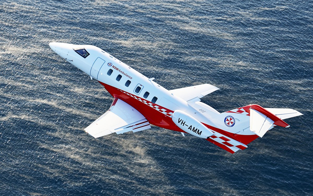 PilatusAircraft's tweet photo. The New South Wales Ambulance Fixed Wing Aeromedical Operations brings its first PC-24 into service, demonstrating how this aircraft continues to live up to its namesake as the world’s only Super Versatile Jet.

https://t.co/gPyi39gt0X

#pilatus #pc24 #medevac https://t.co/EW9dLqGIll