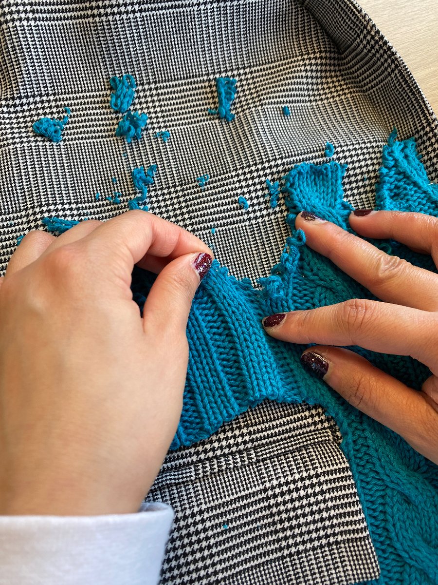 SewSisters_'s tweet image. Combining a tailored jacket with a knitted jumper creates this gorgeous piece, modelled by our maker Vivy, who attends the Wednesday and Thursday @bfenewcastle @eastendwomen #recycling #recycledclothes #recycleddesign #sewing #sew #sewingproject