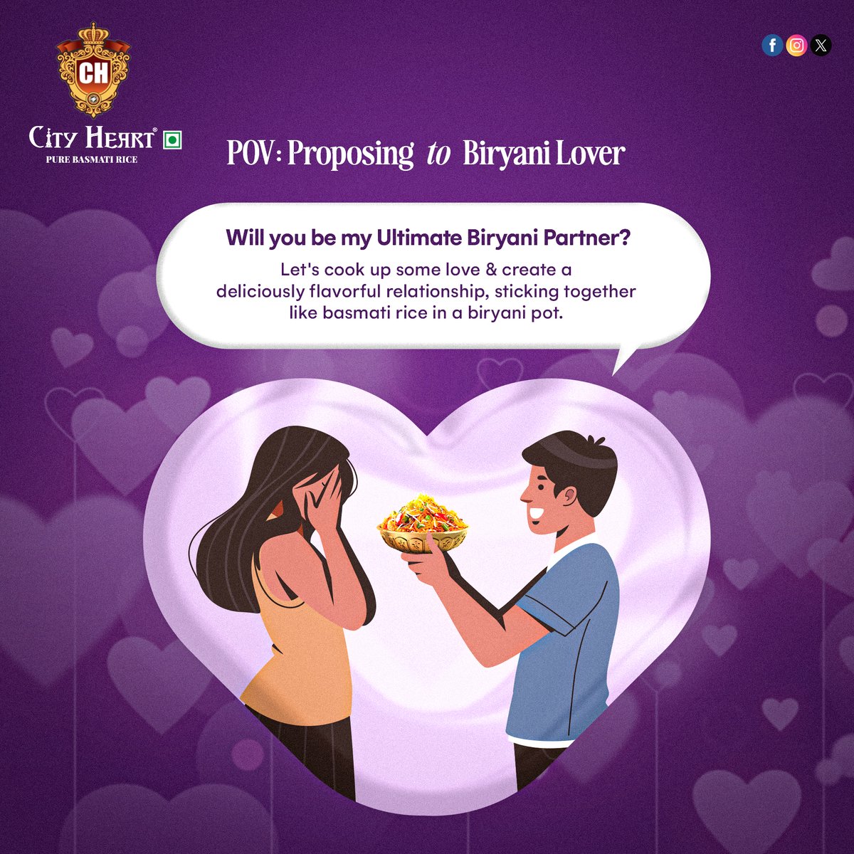 City Heart Rice (@cityheartrice) on Twitter photo A Proposal to Biryani Lovers 💍🍚❤️ Let's spice up our lives together, creating the perfect blend of flavors in every City Heart's grain. Will you say 'Yes' to being my ultimate biryani partner?
Follow <a href="/cityheartrice/">City Heart Rice</a>
#cityheartrice #CityHeartRice #TopQualityGrains #proposal A Proposal to Biryani Lovers 💍🍚❤️ Let's spice up our lives together, creating the perfect blend of flavors in every City Heart's grain. Will you say 'Yes' to being my ultimate biryani partner?
Follow <a href="/cityheartrice/">City Heart Rice</a>
#cityheartrice #CityHeartRice #TopQualityGrains #proposal
