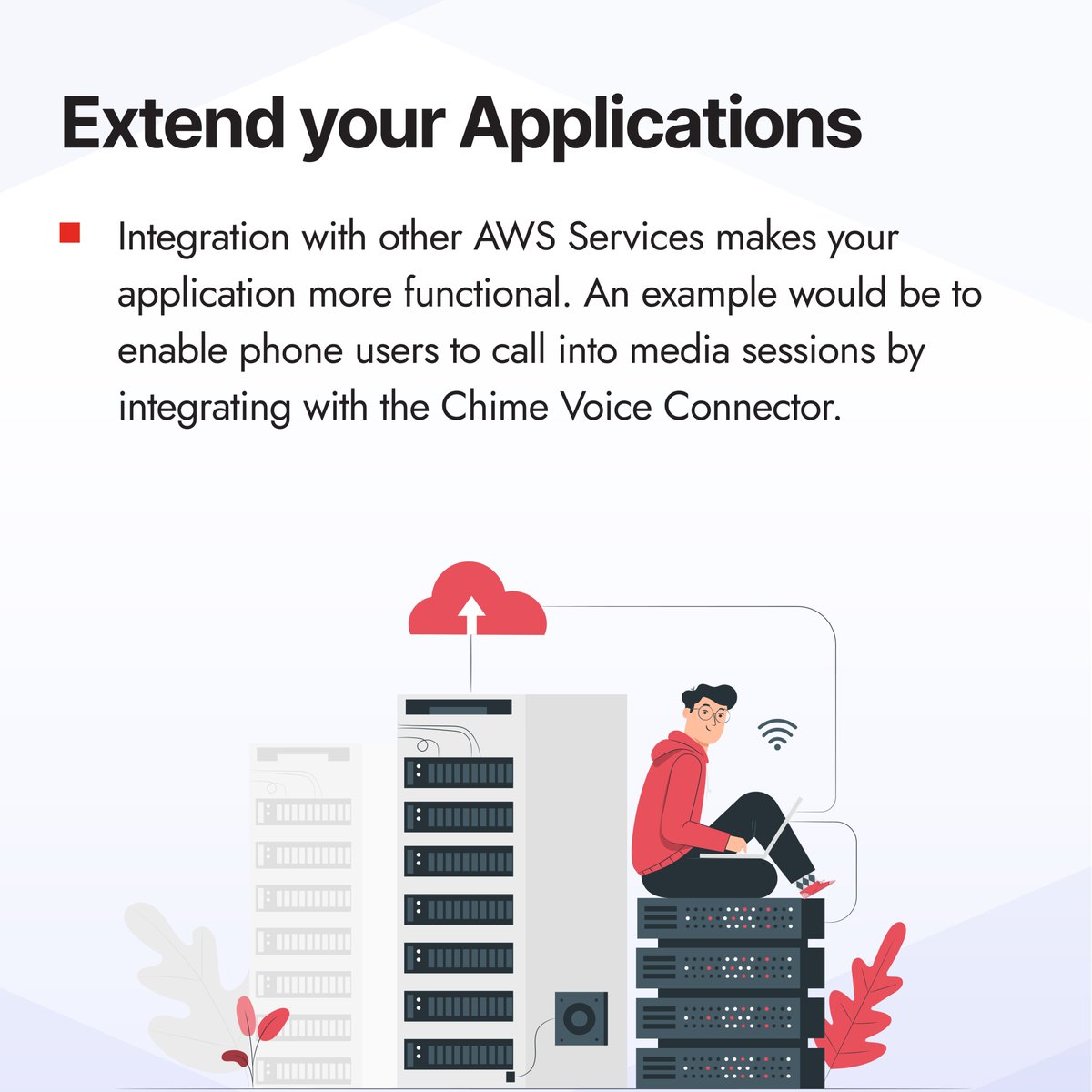 allcodecom's tweet image. Harness the potential of effortless communication using #AWSChimeSDK!
Build #Apps📱 & boost collaboration with #ChimeSDK's scalable, reliable, secure real-time #Communication🌐 features.
Read more👉 bit.ly/49q4hUG
#AWS #Integration #Cloud #Solutions #AllCode
