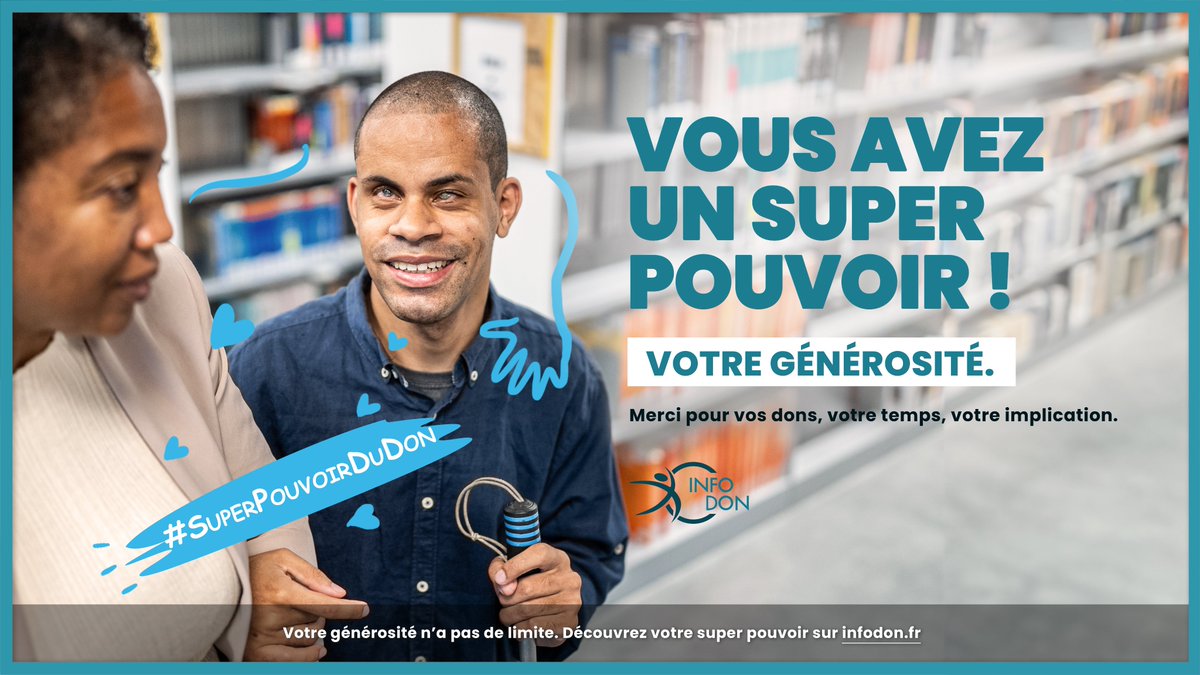 Vous avez un #SuperPouvoirDuDon qui agit pour accompagner les plus vulnérables 🦯🐕‍🦺

Grâce à vous, les #associations et #fondations peuvent accompagner les personnes âgées, les personnes en situation de handicap, l'enfance... pour une société plus juste, solidaire et inclusive 💪