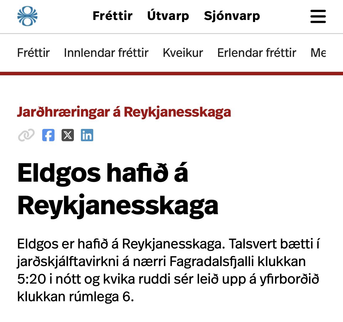 Sem betur fer virðist þetta vera á nokkuð hentugum stað - fjarri byggð og innviðum 🌋