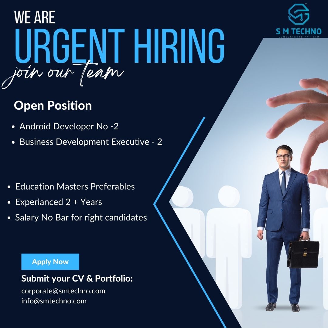 Urgent Hiring !!!!

#urgenthiring #vacancy #immediatejoiners #technicalrecruiter #nontechnical #surat #suratjobs #suratithub