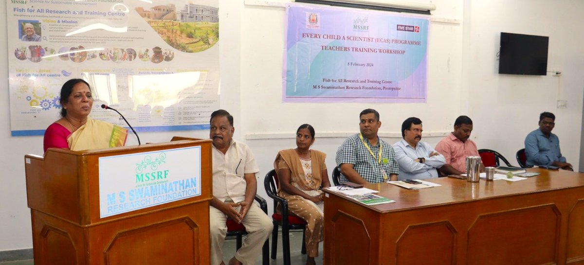 Inculcating scientific temper - Every child a scientist program lecture was given by Dr V R.Prabavathi, Director Biotechnology @mssrf at Fish For All Centre teacher training workshop