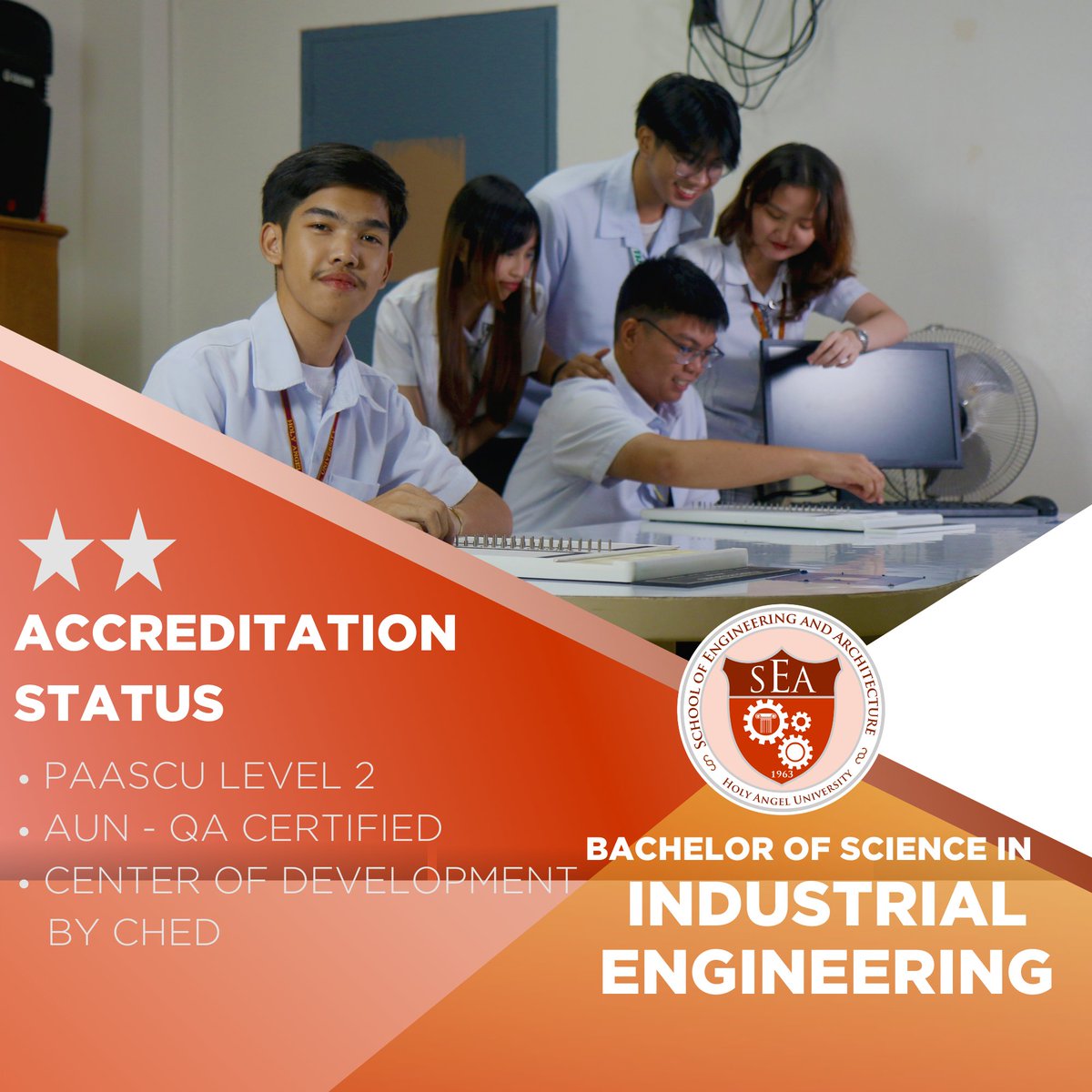 holyangel1933's tweet photo. A jack of all trades.
Holy Angel University provides a four- year degree program for Bachelor of Science in Industrial Engineering. Students are taught integrated systems, knowledge on equipment, and general industrial processes.
#HAUBestMomentsHere
#Angelites https://t.co/PegCcjmUvH