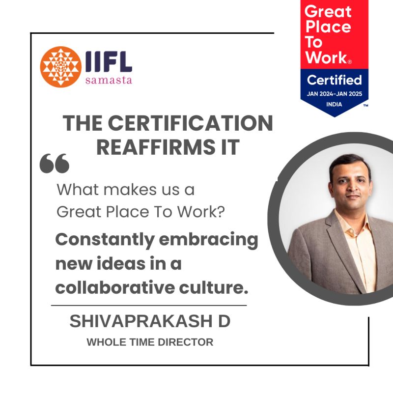 IIFL_Samasta's tweet photo. We are Great Place to Work certified!!
#gptw #greatplacetowork #certified #iifl #iiflsamasta #Samasta https://t.co/sEC6mJl3sS