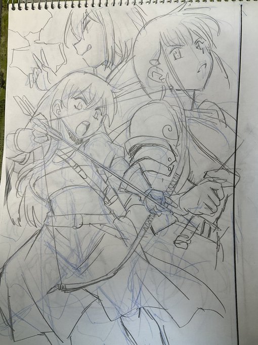 ぶらり旅2巻のカバーラフ案。絶対サーシャ以外の2人もハーレムの一員だと勘違いされるな。 