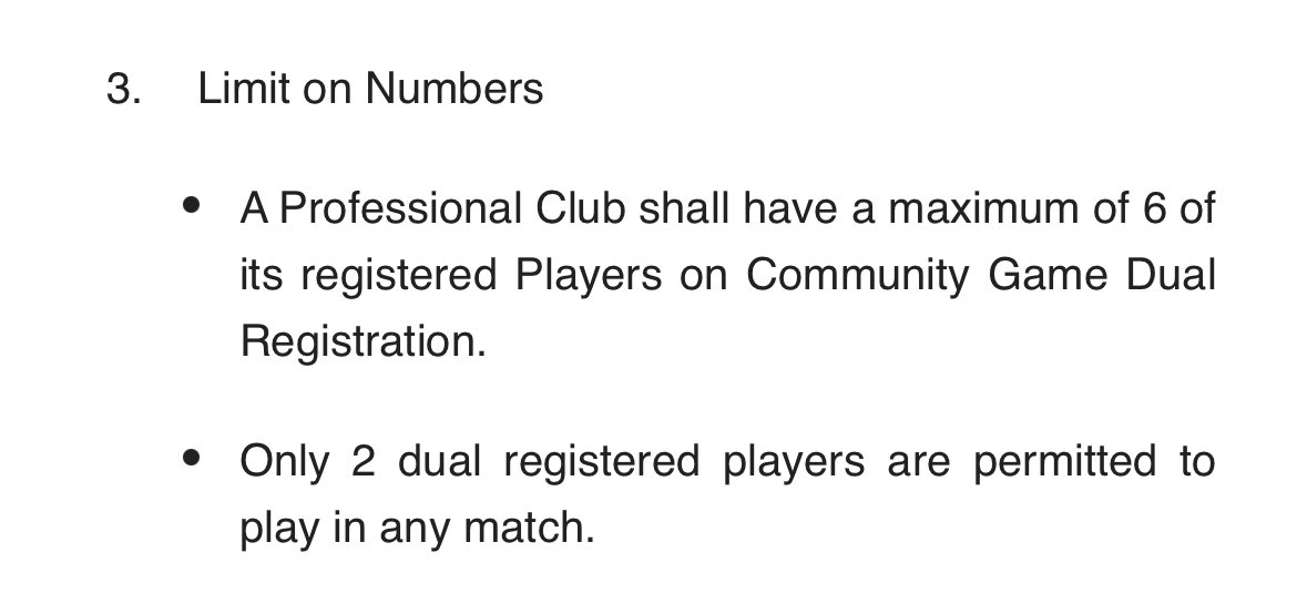Be interesting to see how this pans out. Pertinent points below for reference - very different to dual registration in the pro game.

#rugbyleague #communityRL #NCL2024