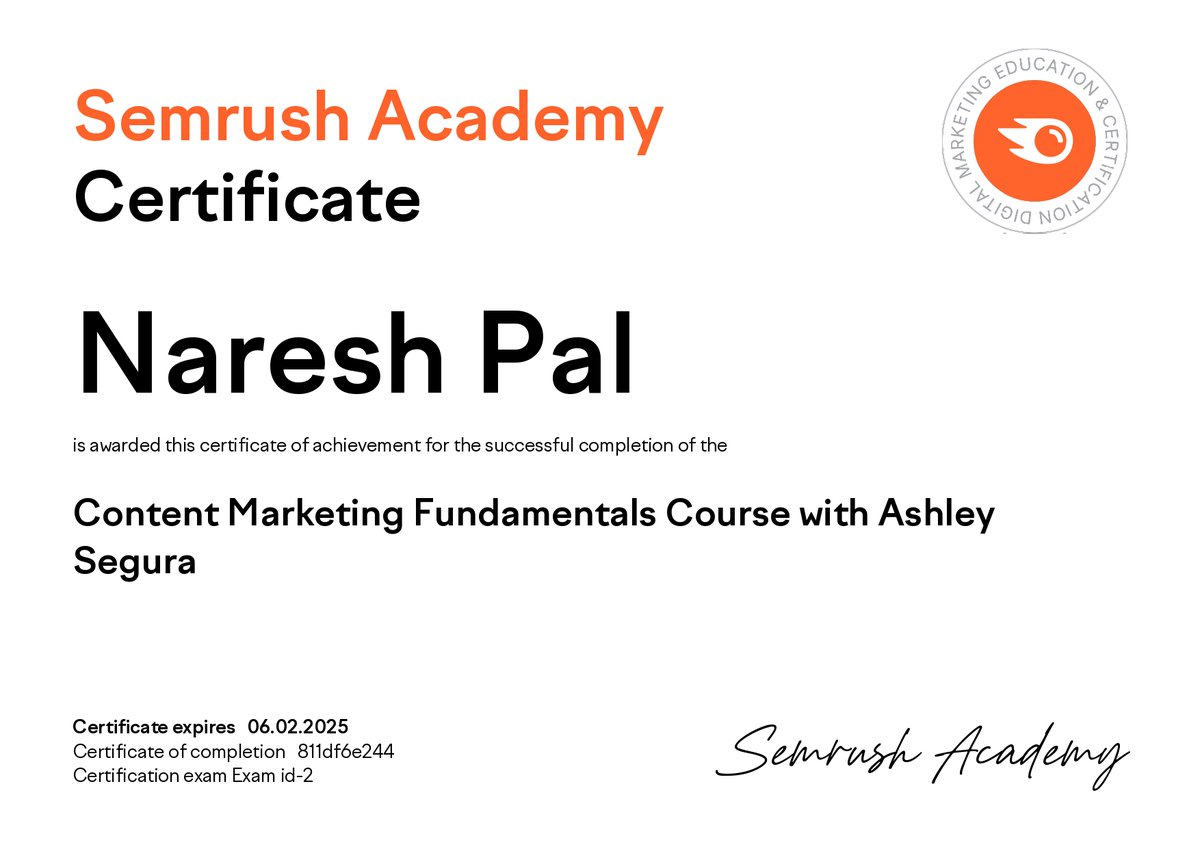 nareshp65's tweet photo. Thank you EKarma and @highereduhry
for providing us a great opportunity to learn digital marketing for improving our skills. Also thankful to Semrush for certification in Content Marketing Fundamentals. #EKarma #Certification #contentmarketing #semrush https://t.co/xGriv2h2T6