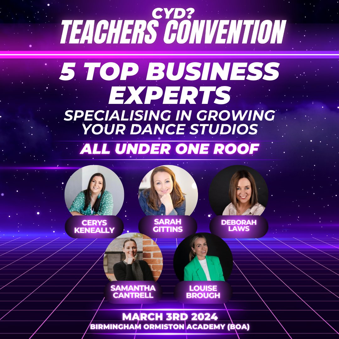 The CYD? Teachers Convention 2024 🎉 We've gathered five of the industry's top business experts, each specialising in the growth and success of dance studios. 🌟 Don't miss out on this incredible opportunity - Book now > loom.ly/0YBMsQk