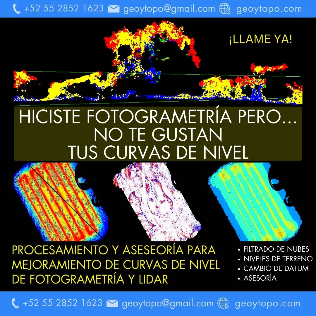 A sus órdenes colegas Topógrafos, Geomáticos, Geógrafos. Filtrado de nubes de puntos para obtener niveles de terreno.
