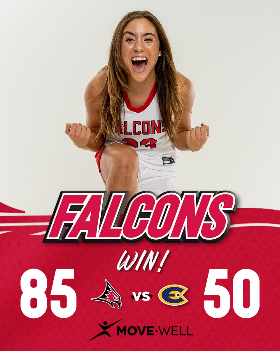 𝗙𝗮𝗹𝗰𝗼𝗻𝘀 𝗪𝗶𝗻!

@UWRFWomensBball with a huge win at Page Arena over the Blugolds, led by a season-high 14 three-pointers 🔥

#FFT