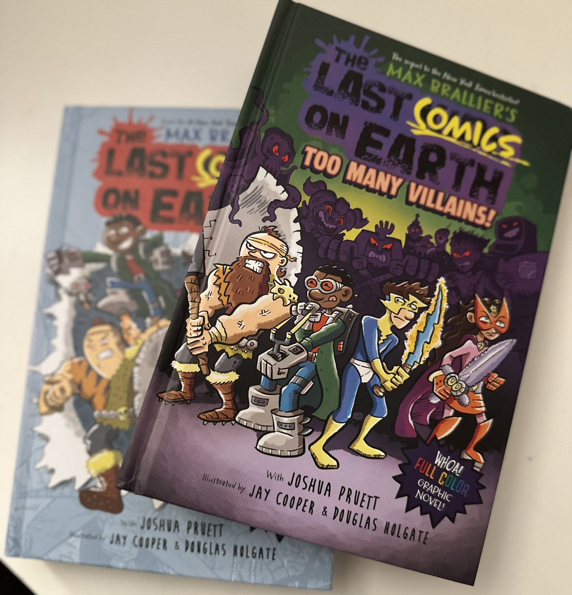 LAST COMICS Book Two, TOO MANY VILLAINS is a real book! And we just sent the final version of book three to our editor! (And then my computer crashed!) @penguinkids