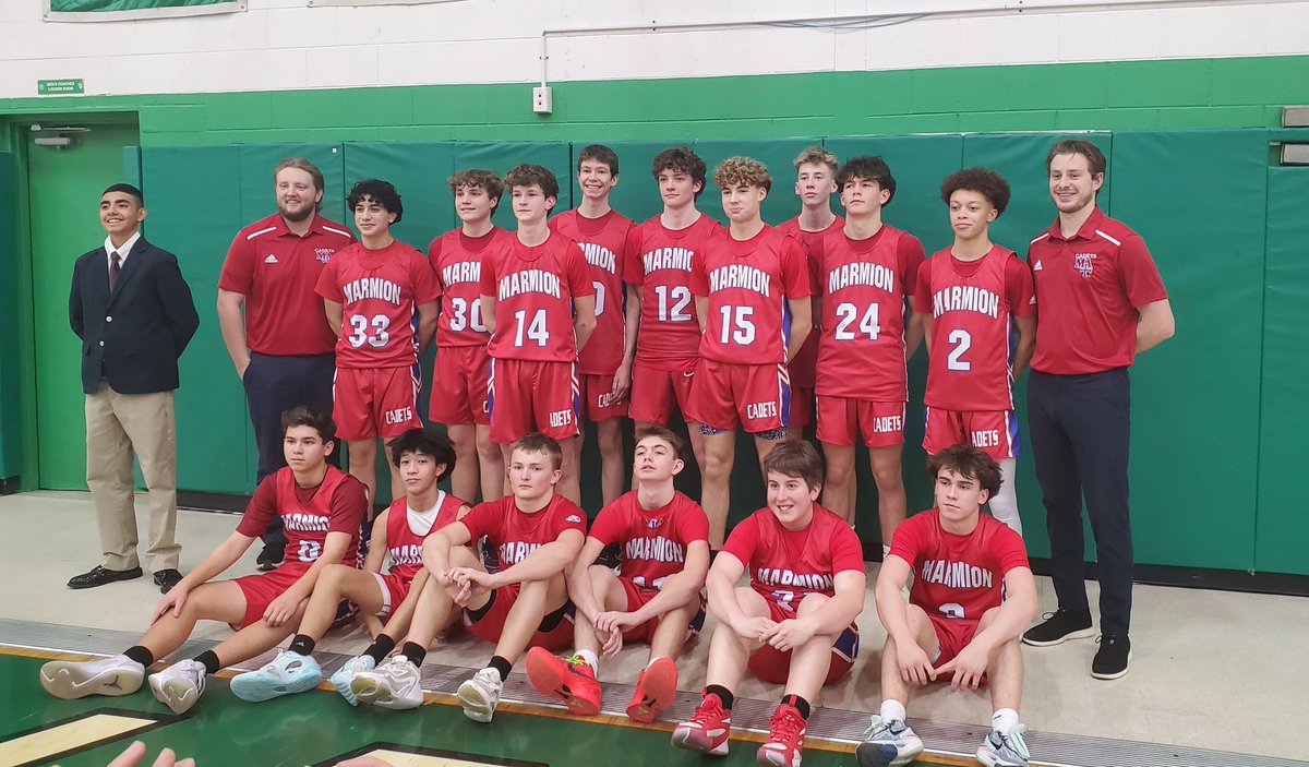 Congrats to the Freshman Cadets on going undefeated in the CCL White this season!  Great victories at Providence tonight to close it out!  @MarmionBBall #EJV