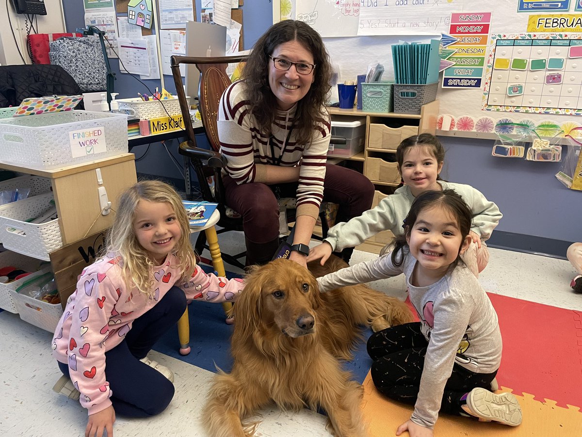 klaifskinders's tweet photo. The K-K crew met the newest member of WPC today. We love Ralph! 
#therapydog #bestdayever https://t.co/NyB4T7IYhr