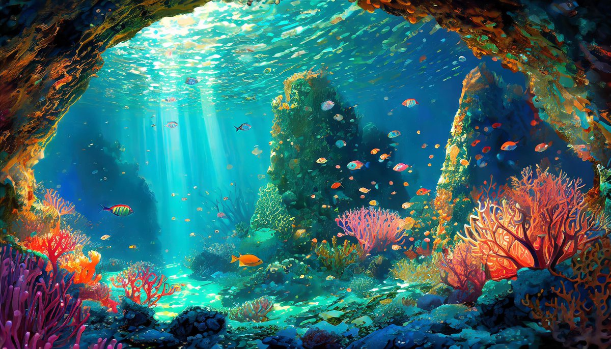 G_Nataliya_B's tweet photo. #WallpaperShare
Here’s a #wallpaper prompt done with #AdobeFirefly

Theme: #UnderWater #Art #CoralReef #Ocean
Style: #DigitalPainting

If you like what you see, give it a try, and show your results…
                        🔽Prompt inside Alt🔽 https://t.co/Cw8ZHlEY9x